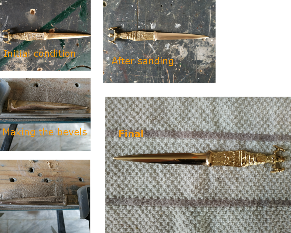 Making the faerie bronze athame